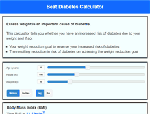 Tablet Screenshot of beat-diabetes-calculator.com